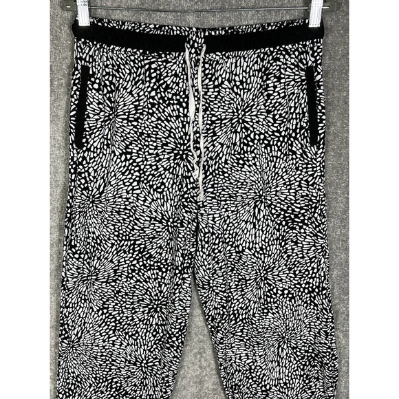 DKNY Brushed Jersey Pull On Pants Womens Size Small Stretch Black White Pockets - Picture 6 of 13
